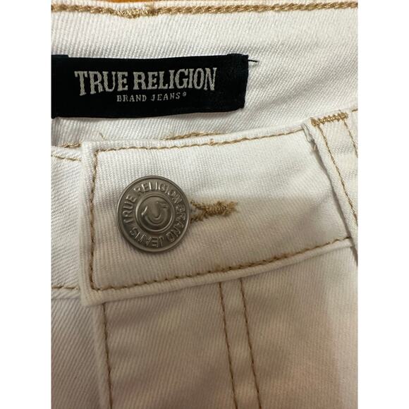 True Religion Optic White Flare Capri Jeans Sz 27 NWT - Picture 10 of 11